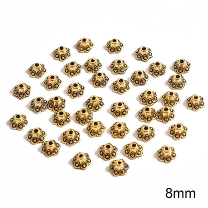50pcs Tibetan Silver Leaf Flower Bead Caps for Jewelry Making - Smarsty