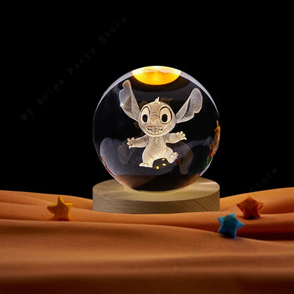 Lilo and Stitch 3D Crystal Ball Lamp Night Light - Smarsty