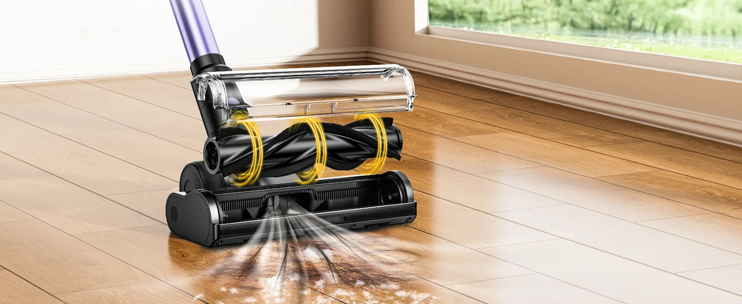 500W/55KPA Self-Standing Cordless Vacuum Cleaner,60 Mins Handheld Vacuum Cleaners,Smart LED Screen Vacuum for Carpet/Pet Hair - Smarsty