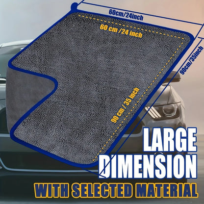 1pc Extra Large Car Towel - Ultra Absorbent Soft Non-Shedding No Stripe Quick Dry Detailing Cloth 24x35 Inches