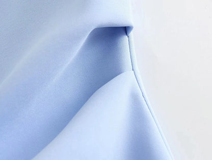 TRAF Dress Women Off Shoulder Corset Short Dresses Ruched Backless Blue Black White Dress Woman Sexy Bodycon Party Dresses - Smarsty
