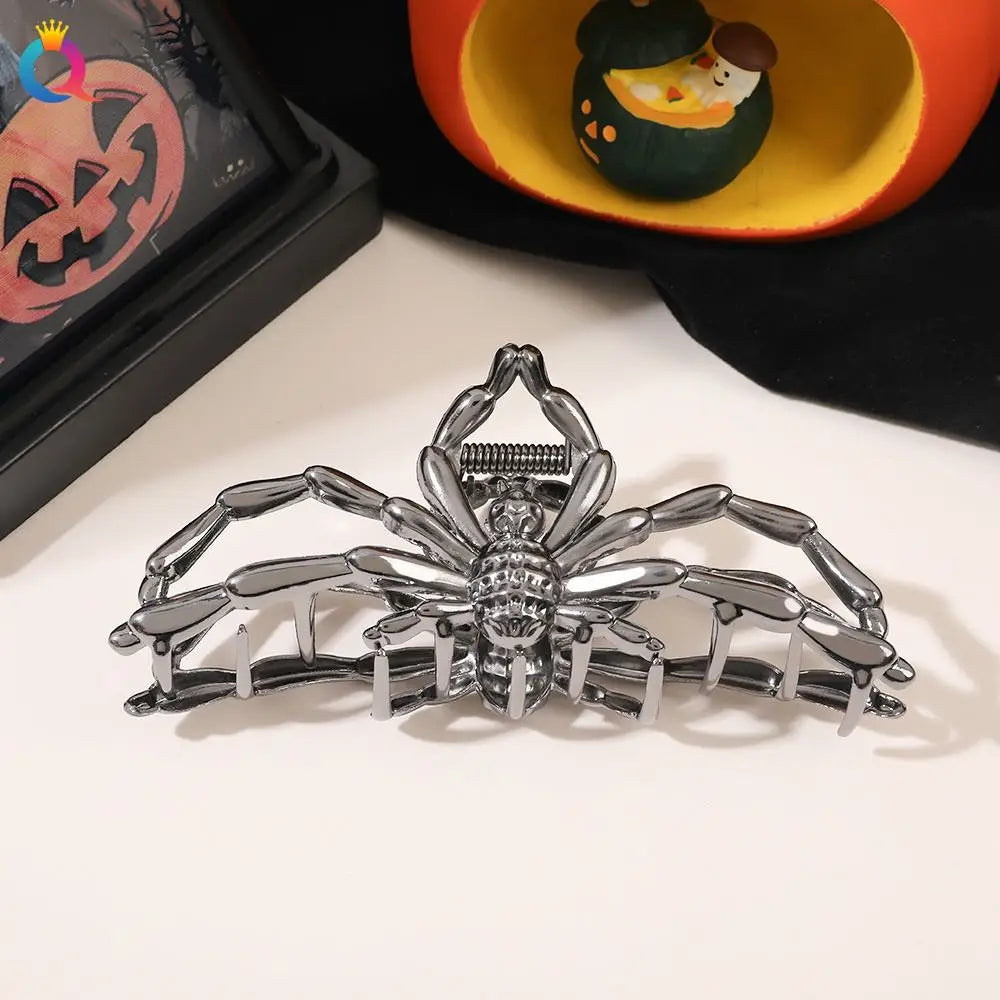 Gothic Spider Pearl Metal Hair Claw Clip Strong Hold - Smarsty