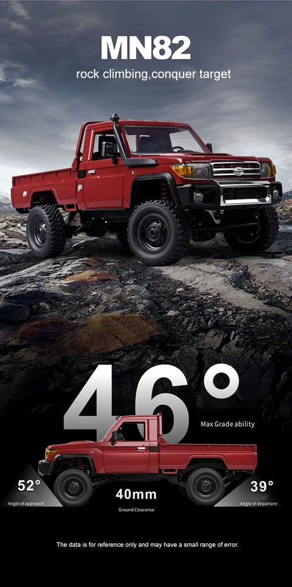 MN82 4WD RC Off-road Vehicle 1/12 LC79 Pickup Climbing Car with LED Lights Full Size Simulation RC Climbing Car Boy Toy Car