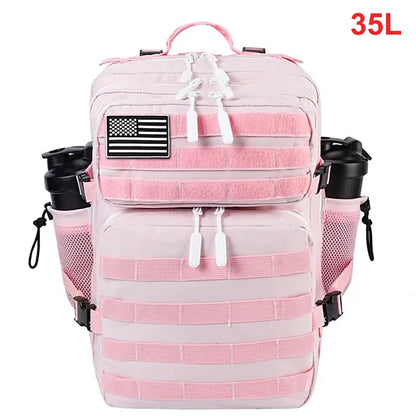 35L Tactical Backpack for Women Men Molle Outdoor Travel Camping Hiking Bag Sports Weekend Athlete Gym Rucksack Dual Cup Holders - Smarsty