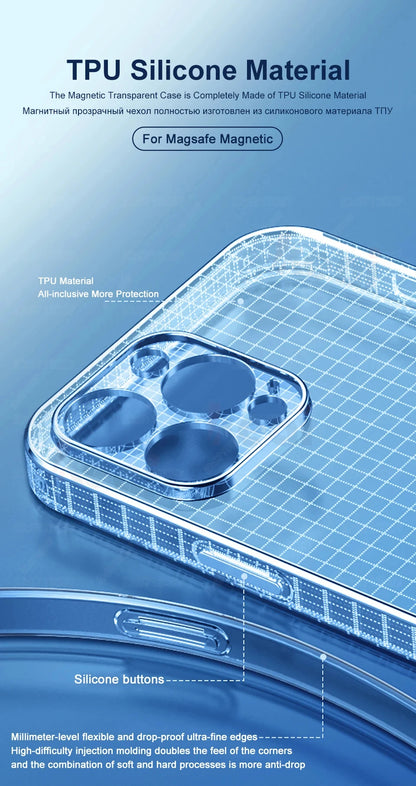 MagSafe Transparent Case For IPhone Wireless Charge - Smarsty