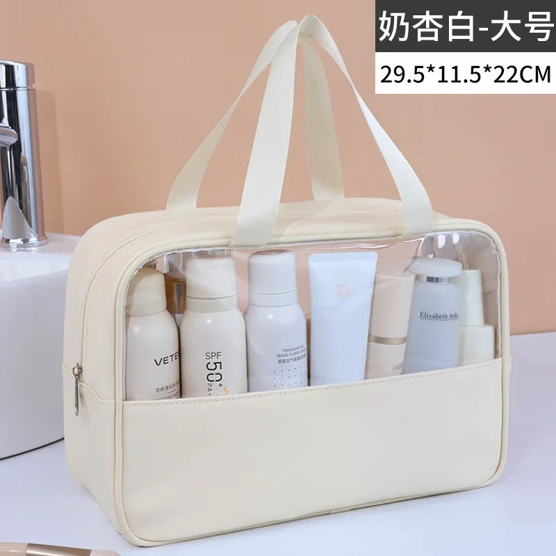 Portable Travel cosmetic bag Women Transparent Makeup Bag Large-Capacity Bath Wash Bags Multifunction Waterproof Storage Case - Smarsty