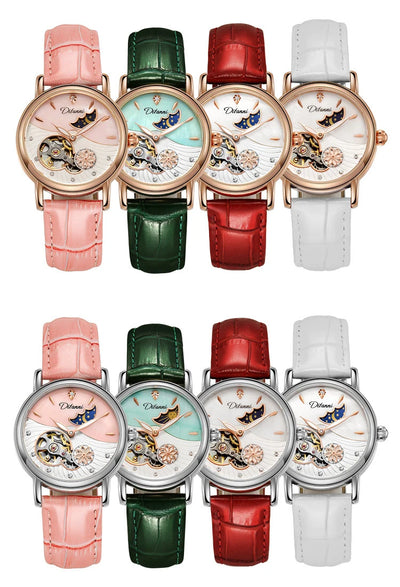 Luxury Women's Automatic Mechanical Watch with Moon Phase - Smarsty