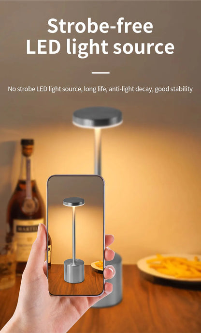 Classic Table Lamp USB Rechargeable Night Light Stepless Dimming Touch Desk Lamp 3 Colors Bedside Lamp Bar Hotel Decoration - Smarsty