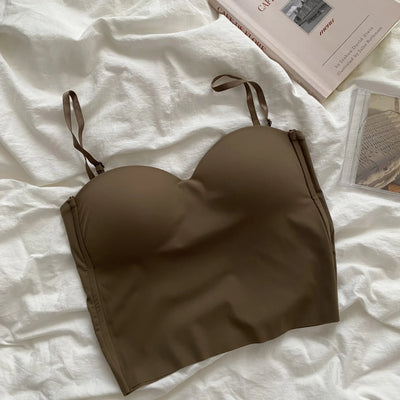 Seamless Camisole for Women Fitness Crop Tops Summer Thin Elegant Sexy All-match Casual One-piece Ice Silk Underwear Tanks Top - Smarsty