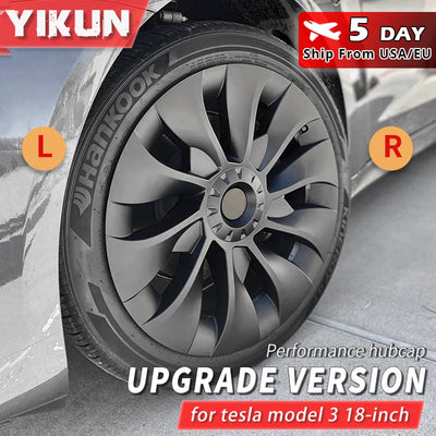 4PCS Hub Cap Performance Replacement Wheel Cap Automobile Full Rim Cover Accessories for Tesla Model 3 18 Inch Hubcap 2018-2023 - Smarsty