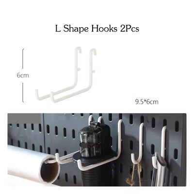 DIY Pegboard Accessories Kitchen Organization No Drill Hanging Shelf Storage Hooks Wall Organizer Crafts For Garage Room by Smarsty