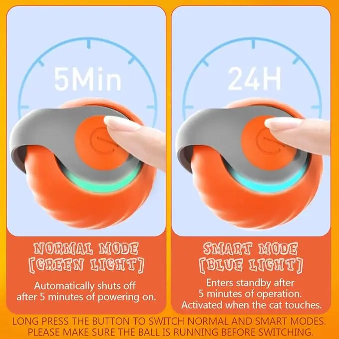 Interactive Electric Rolling Cat Ball Toy Rechargeable Fun - Smarsty