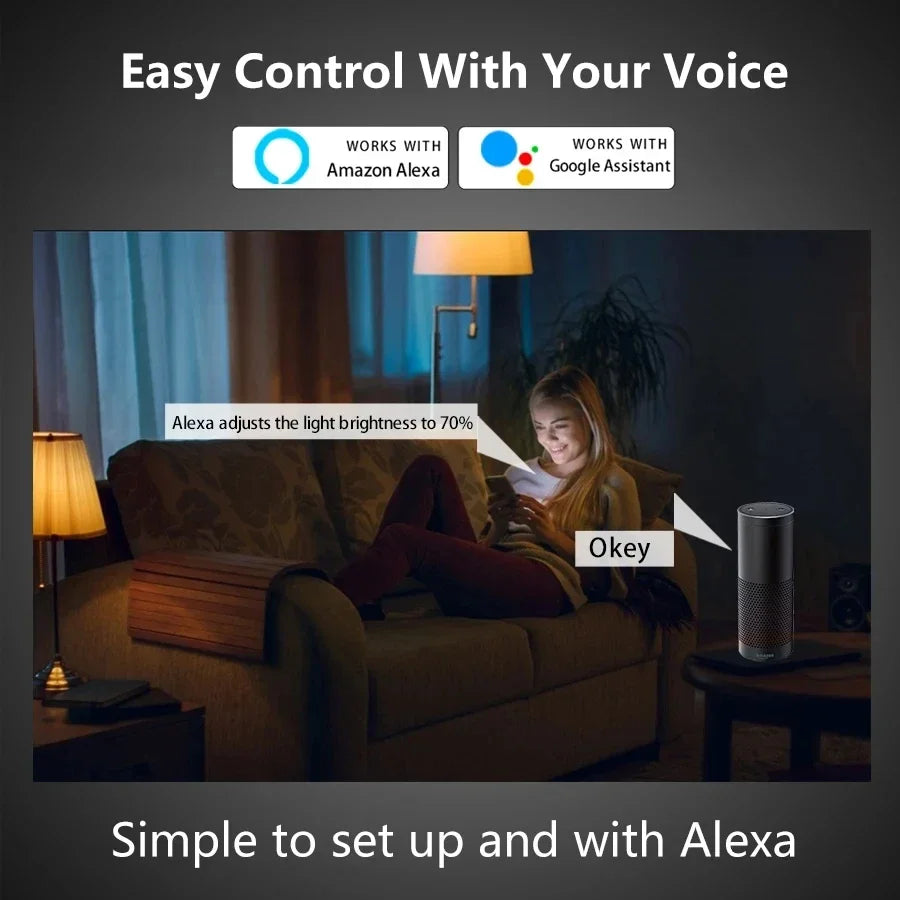 Tuya Smart E27 LED Bulb with RGB Colors and Remote Control - Smarsty