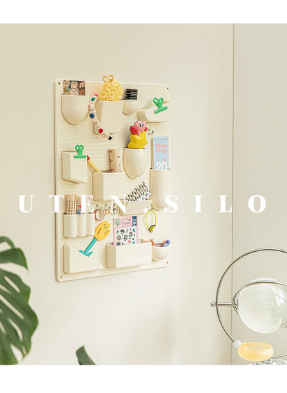 Wall-mounted Storage Rack with Hooks for Office, Kitchen and Workshop Children's Room Organizer with Adjustable Shelves by Smarsty