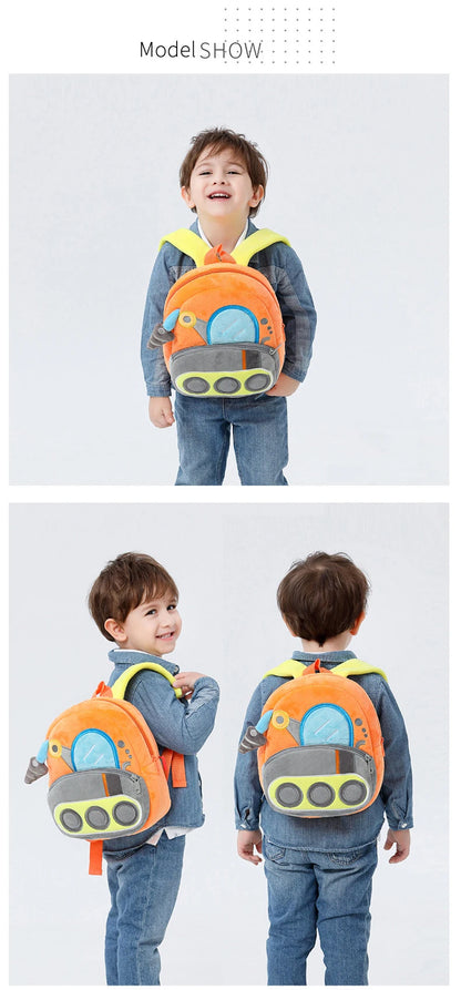 Plush Excavator Kids Backpack For Small School Bags - Smarsty