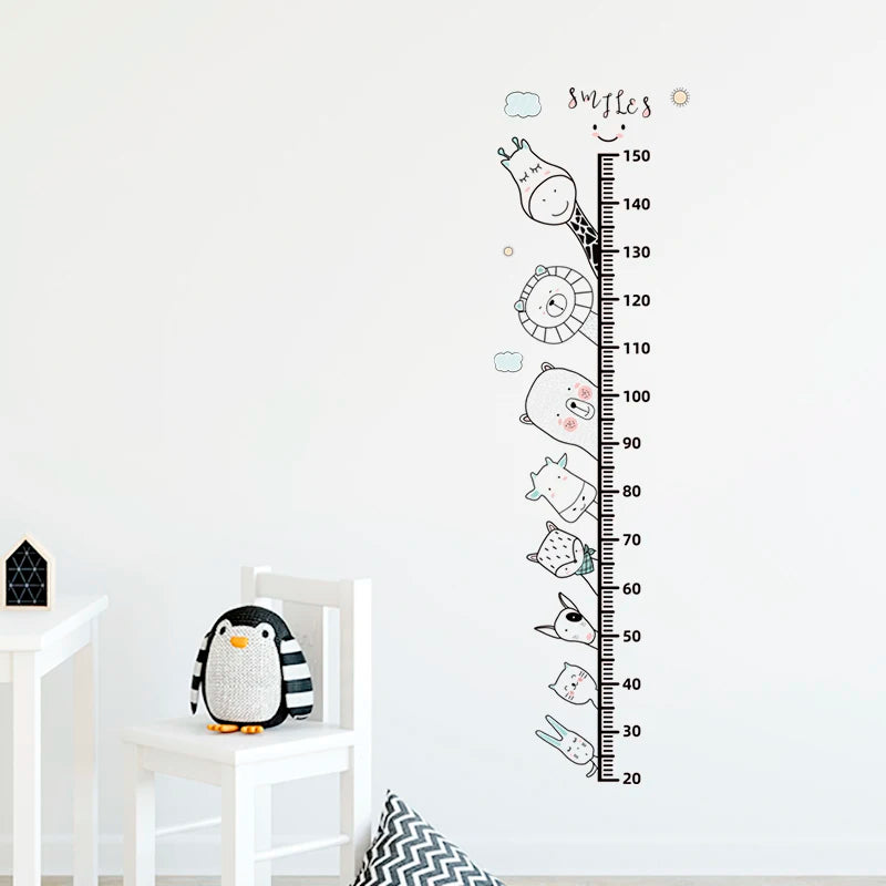 Cartoon Animal Height Ruler Wall Stickers for Kids Room - Smarsty