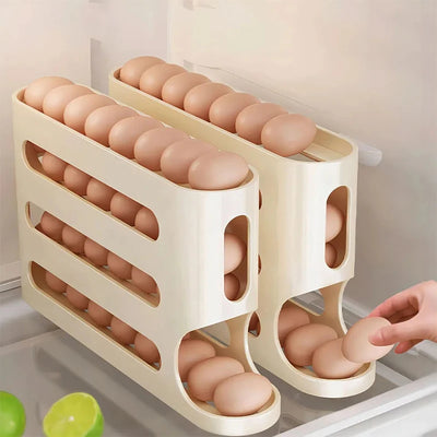Automatic Roll-out Egg Storage Device Household Refrigerator Storage Box Egg Box Can Hold 30 Eggs High Quality Egg Rack Kitchen by Smarsty