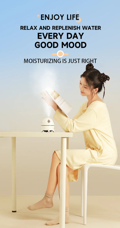 USB Rechargeable Space Capsule Air Humidifier with Colorful Light - Smarsty