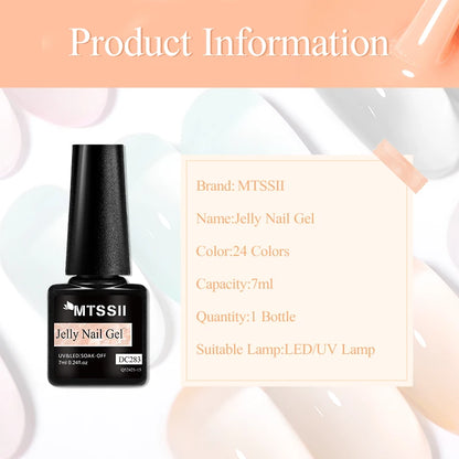 Mtssii 7ml Jelly Gel Polish Translucent Pink Shine - Smarsty