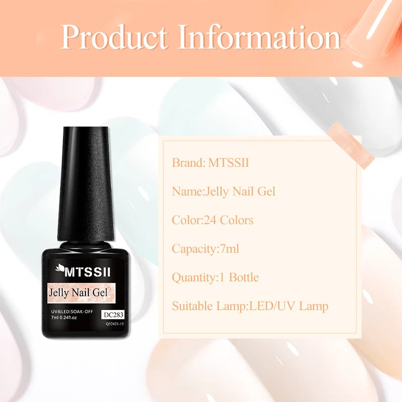 Mtssii 7ml Jelly Gel Polish Translucent Pink Shine - Smarsty