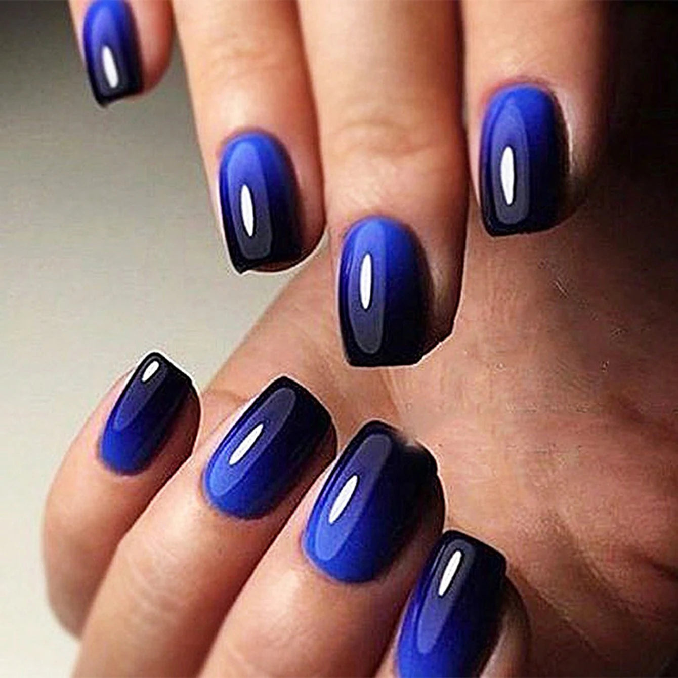 24 Piece Short Square Fake Nails with French Tips - Smarsty