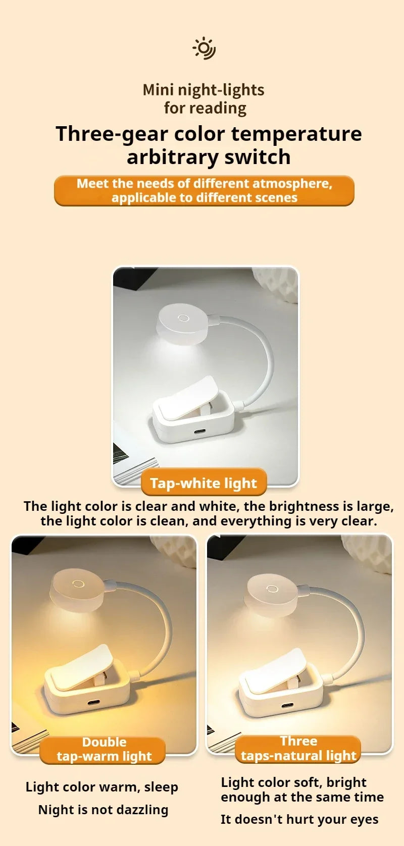 USB Rechargeable LED Table Lamp with Touch Dimming - Smarsty