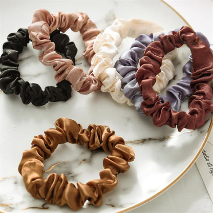 Minimalist Silk Hair Scrunchies Soft Elastic For Women - Smarsty