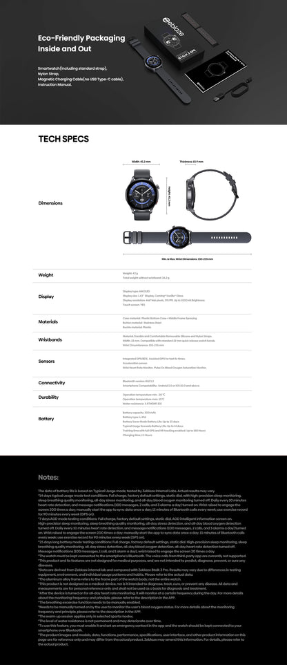 Zeblaze Btalk 3 GPS Smartwatch with AMOLED Screen - Smarsty