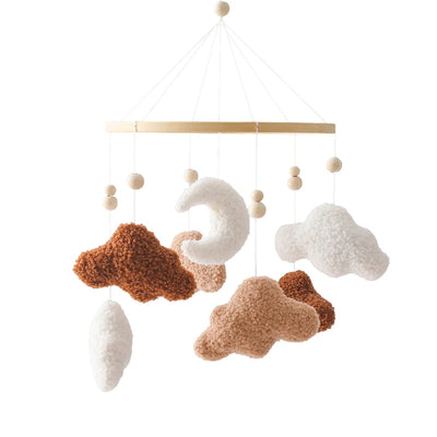 Wooden Crib Mobile Baby Bed Bell Rattle Toy Soft Felt Cartoon Bear Mobile Hanging Newborn Music Box Bed Bell Hanging Bracket Toy by Smarsty