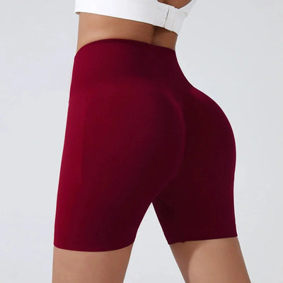 Peach Hip Lifting Sports Shorts Women High Waist Belly Slimming Running Training Quick-drying Trousers Tight Three-point Shorts - Smarsty