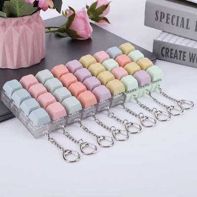 4 Keys Keyboard Keycaps Fidget Toy DIY Finger Keycaps Party Stress Relief Keyboard Caps Finger Button Fidget Decompression Toys - Smarsty