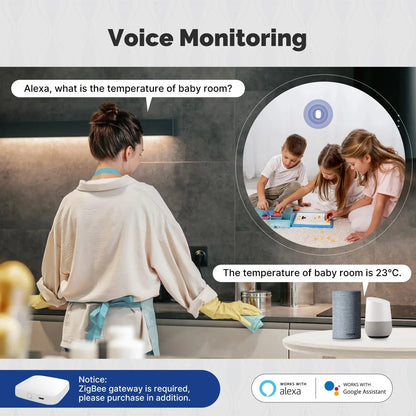 MOES Zigbee Smart Temperature Humidity Sensor for Home Monitoring - Smarsty