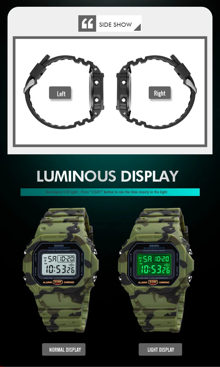 SKMEI 1628 Waterproof Military Digital Watch for Men - Smarsty