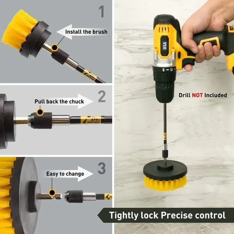 Drill Brush Electric Scrubber Kit For Bathroom Cleaning - Smarsty