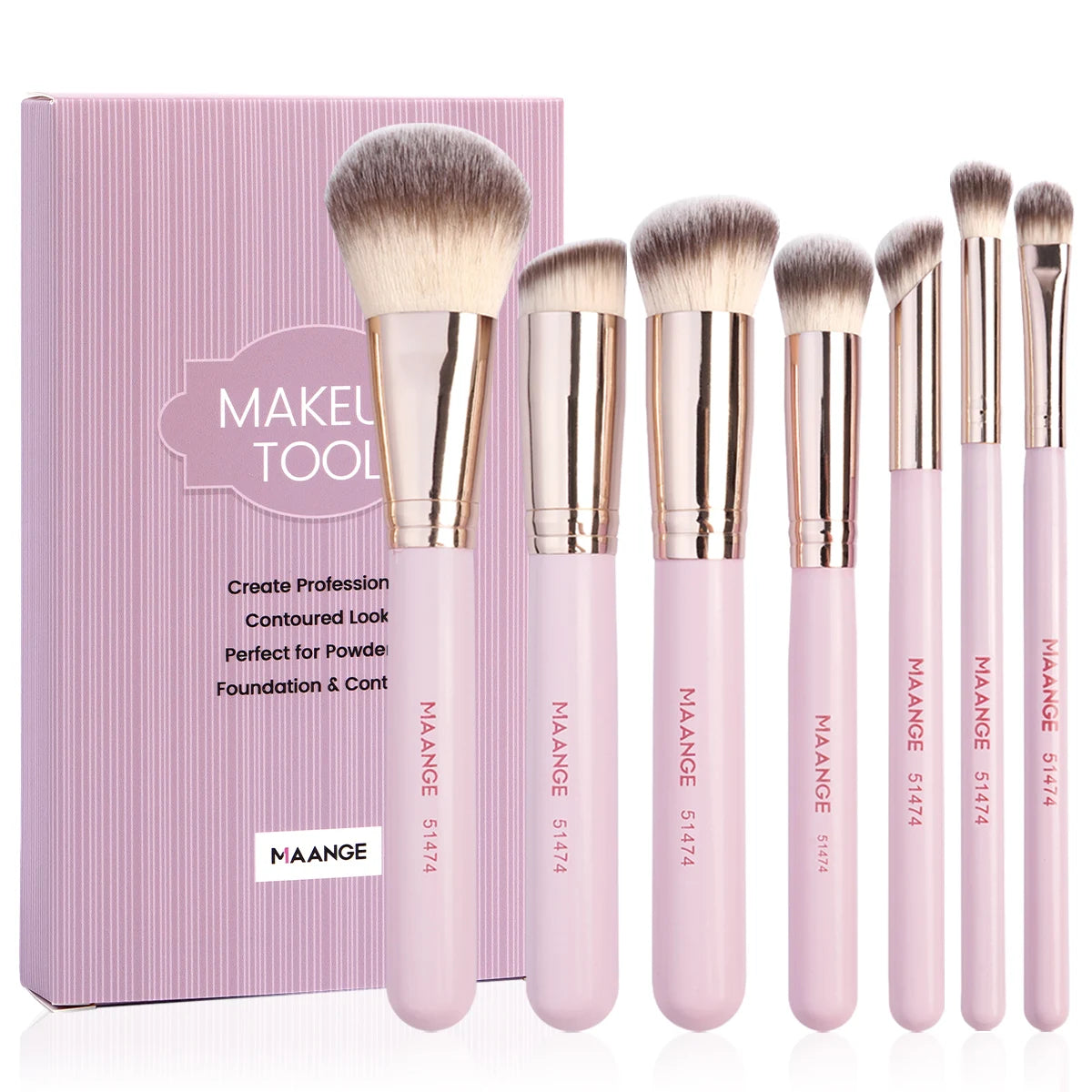 MAANGE 7 Piece Makeup Brush Set for Flawless Application - Smarsty