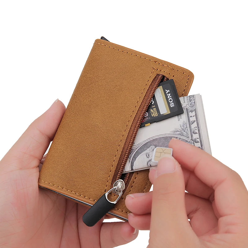 Carbon Rfid Card Holder Men Women Airtag Wallet Money Bag Leather Purse Slim Thin Wallets For Apple AirTags Tracker Air Tag 2023