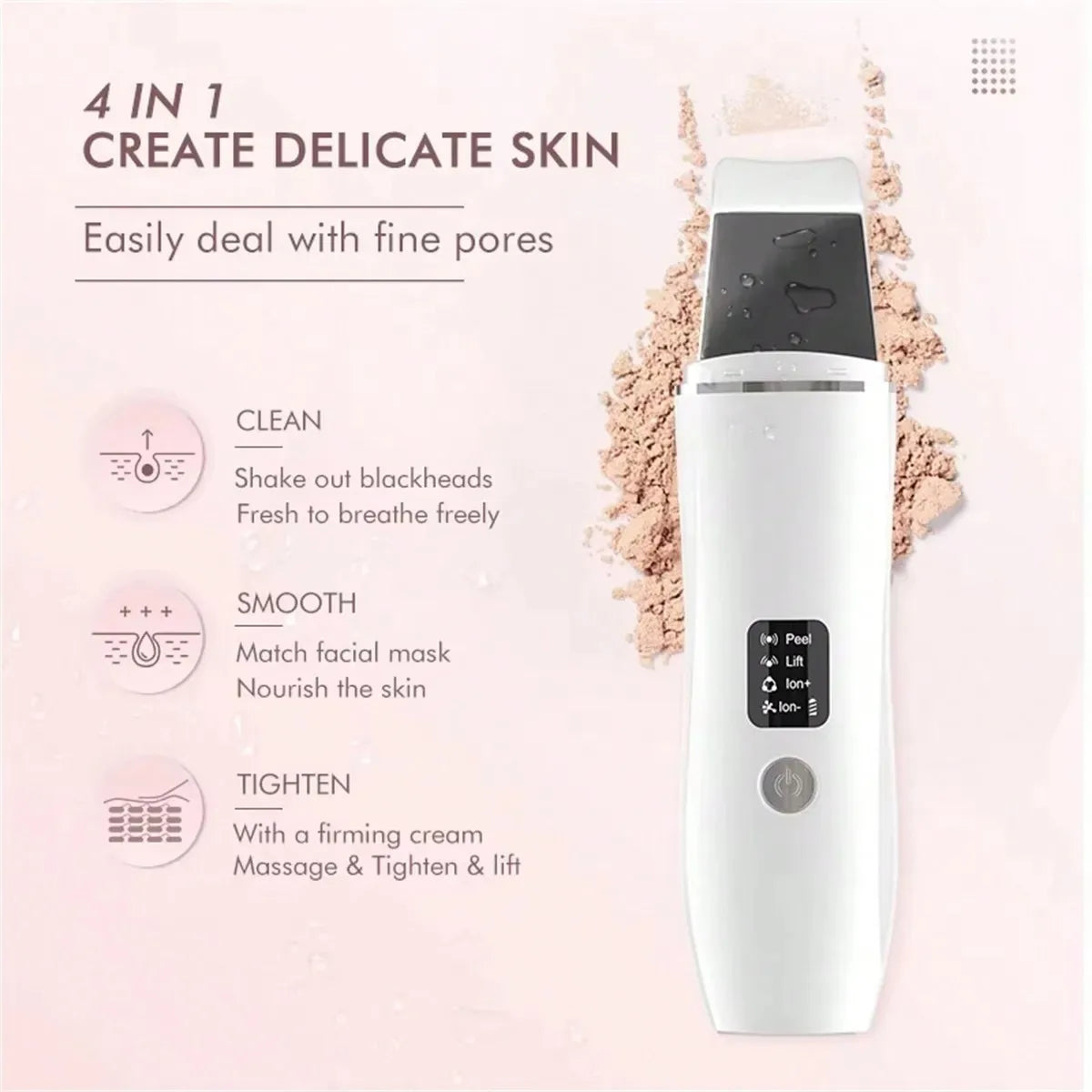 Professional Ultrasonic Face Exfoliator Skin Cleaner Tool - Smarsty