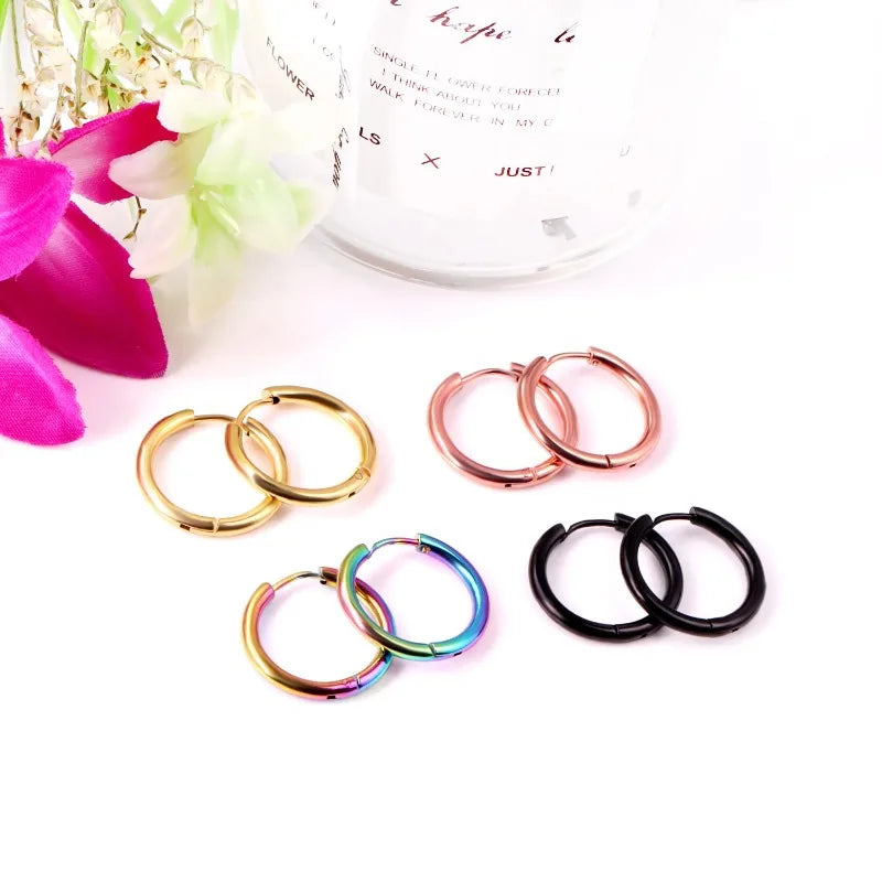 Men's Stainless Steel Hoop Earrings for Punk Style Fashion - Smarsty