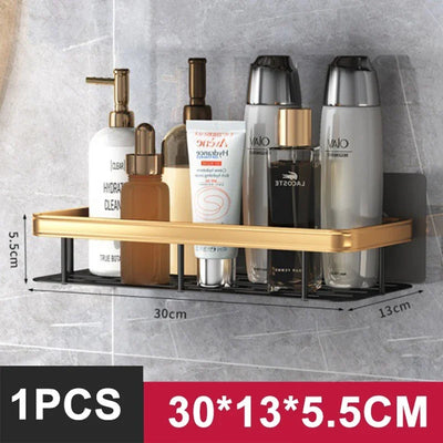 Aluminum Alloy Bathroom Shelf No Drill Storage Solution - Smarsty