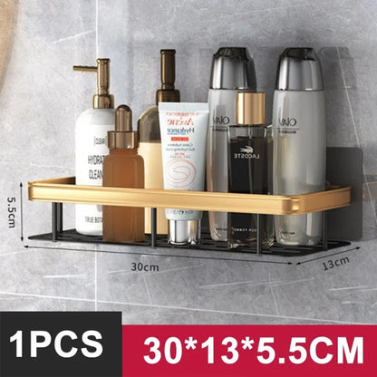 Aluminum Alloy Bathroom Shelf No Drill Storage Solution - Smarsty