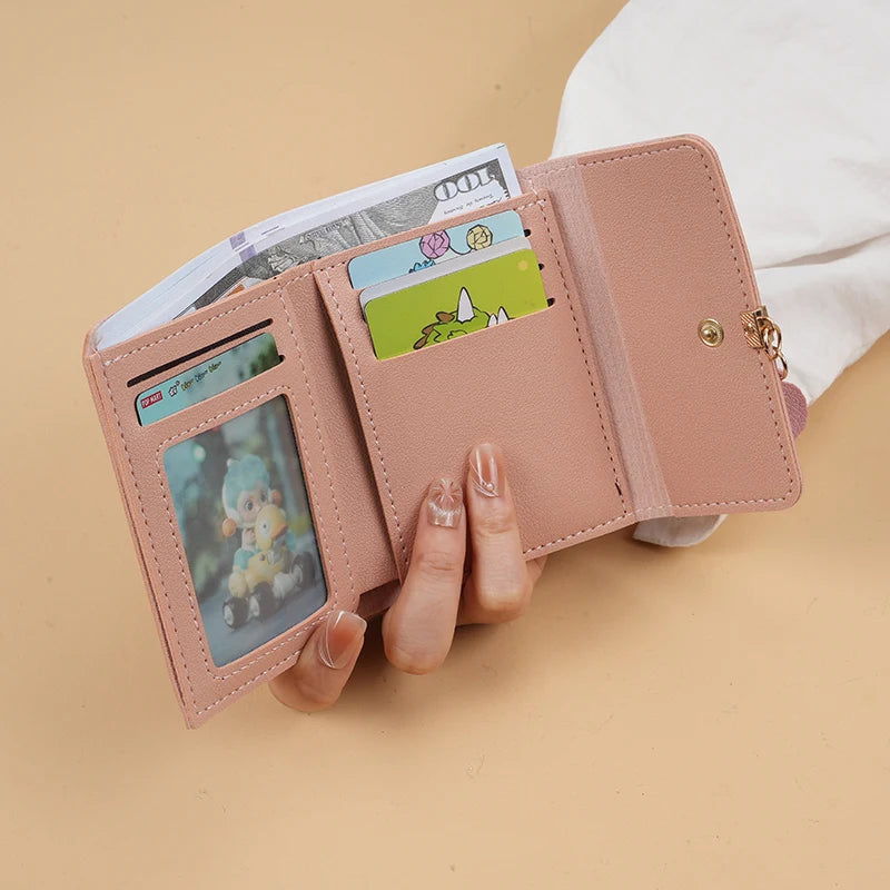 Trifold Clutch Coin Purse, Minimalist Credit Card Holder, Women's Casual Wallet - Smarsty