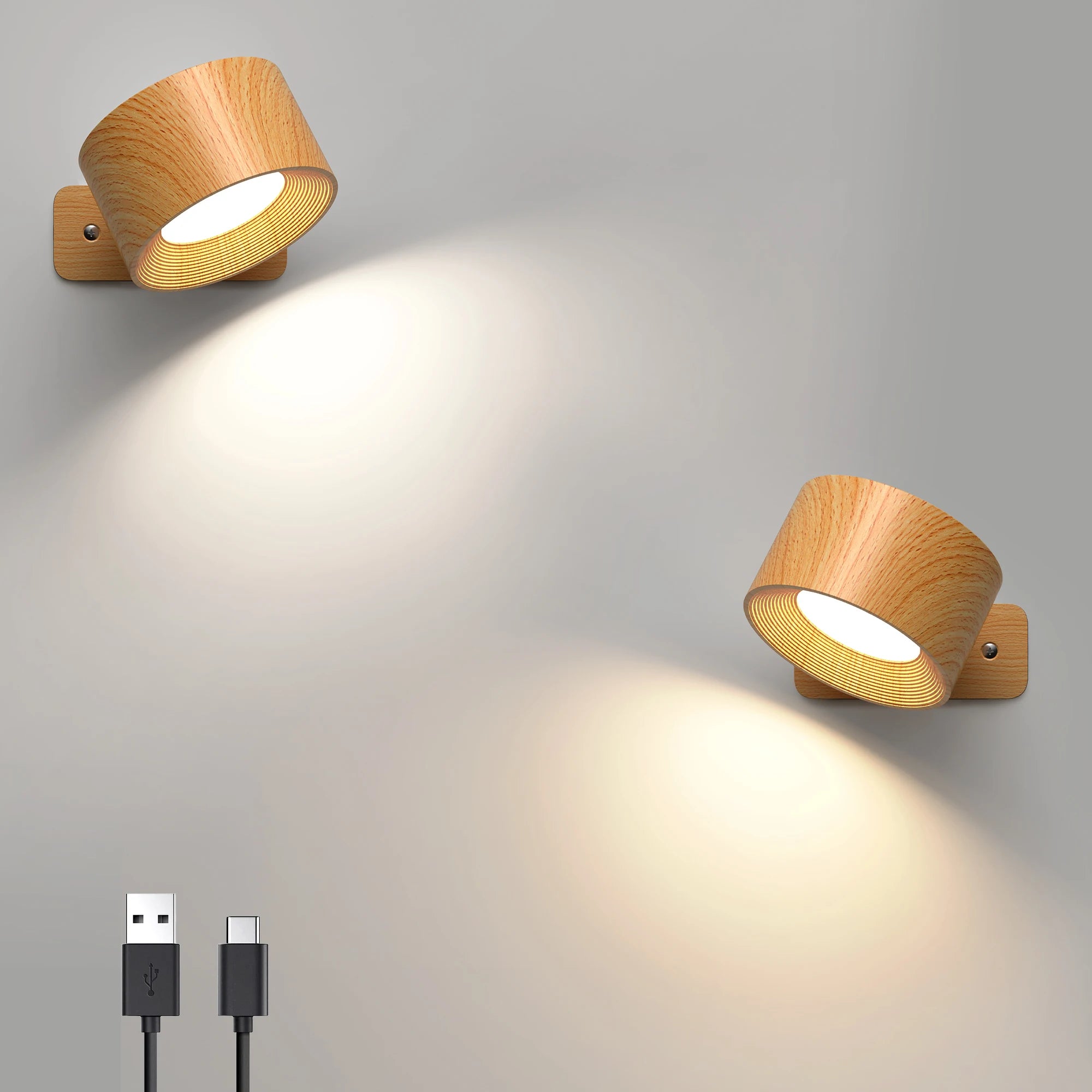 Battery Operated LED Wall Sconces with 3 Brightness Levels - Smarsty
