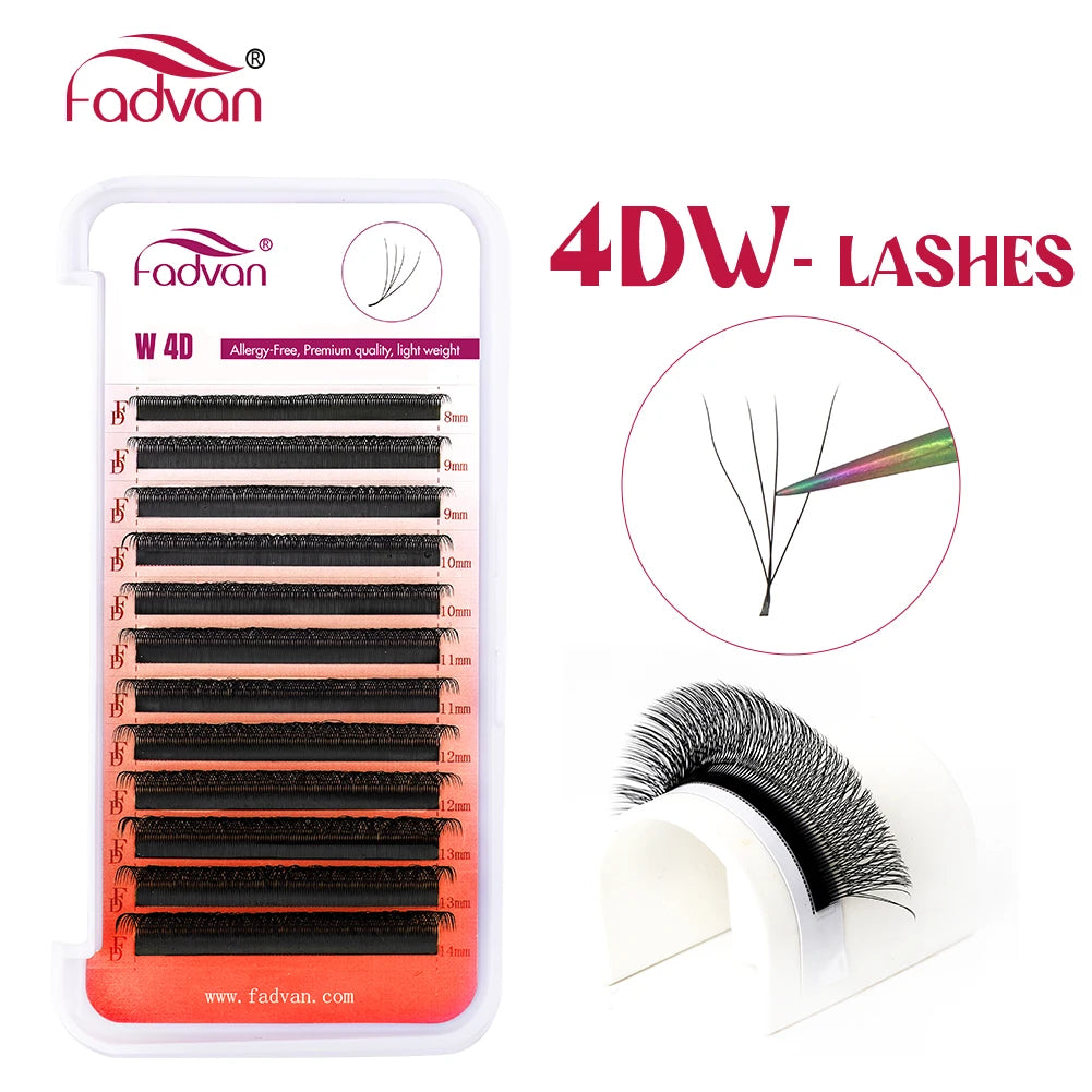 FADVAN 4D W Shape Eyelash Extensions Natural Volume Fans - Smarsty