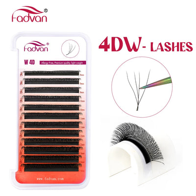 FADVAN 4D W Shape Eyelash Extensions Natural Volume Fans - Smarsty