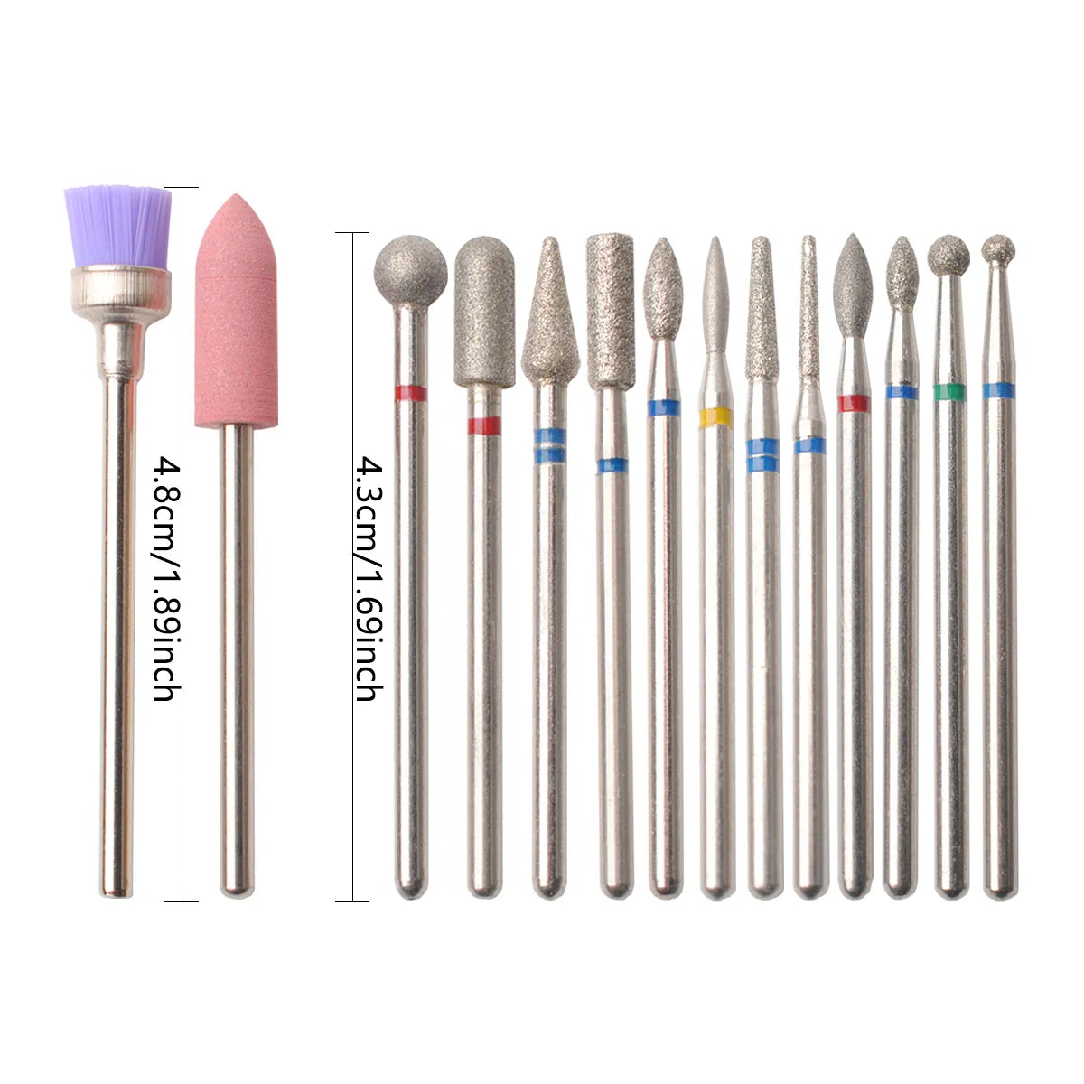 14pcs/set Nail Drill Machine Bit Nail Gel Removal Polishing Tools Pedicure Manicure Rotary Grinding  Buffer Polisher - Smarsty