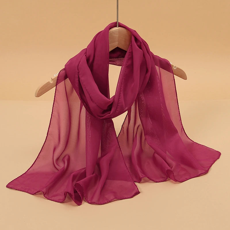 Women Print Chiffon Scarf Lightweight Sunscreen Shawl Wrap - Smarsty