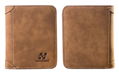 New Men Wallets Credit Card/ID Holder Vintage Brand Male Wallet High Quality PU Leather Photo Holder Foldable Short Men Purse - Smarsty