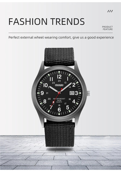 Luxury Mens Luminous Quartz Watch with Calendar - Smarsty