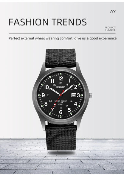 Luxury Mens Luminous Quartz Watch with Calendar - Smarsty