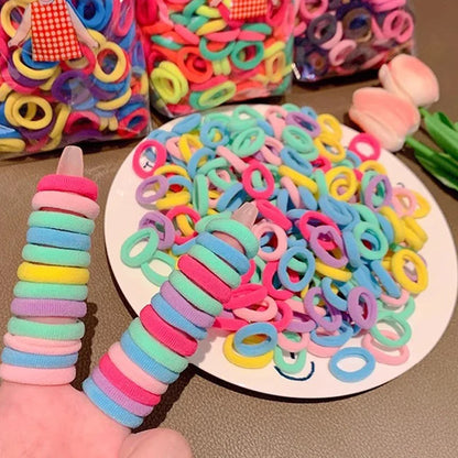 200 Pack Nylon Hair Bands Colorful Gentle No Damage - Smarsty